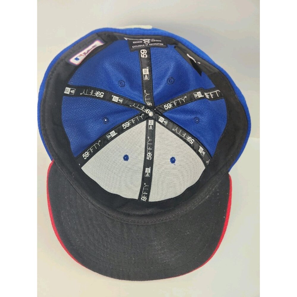 Chicago‎ Cubs Hat Fitted 7 1/4" Mens MLB Baseball New Era Blue Red Logo - Picture 7 of 10